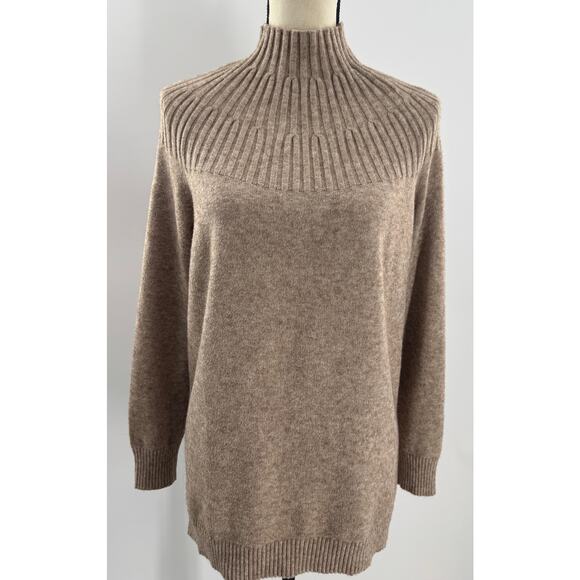 Anthropologie Heather Brown Knit Top Mock Neck Pullover Tuinc Sweater Large - Picture 3 of 10